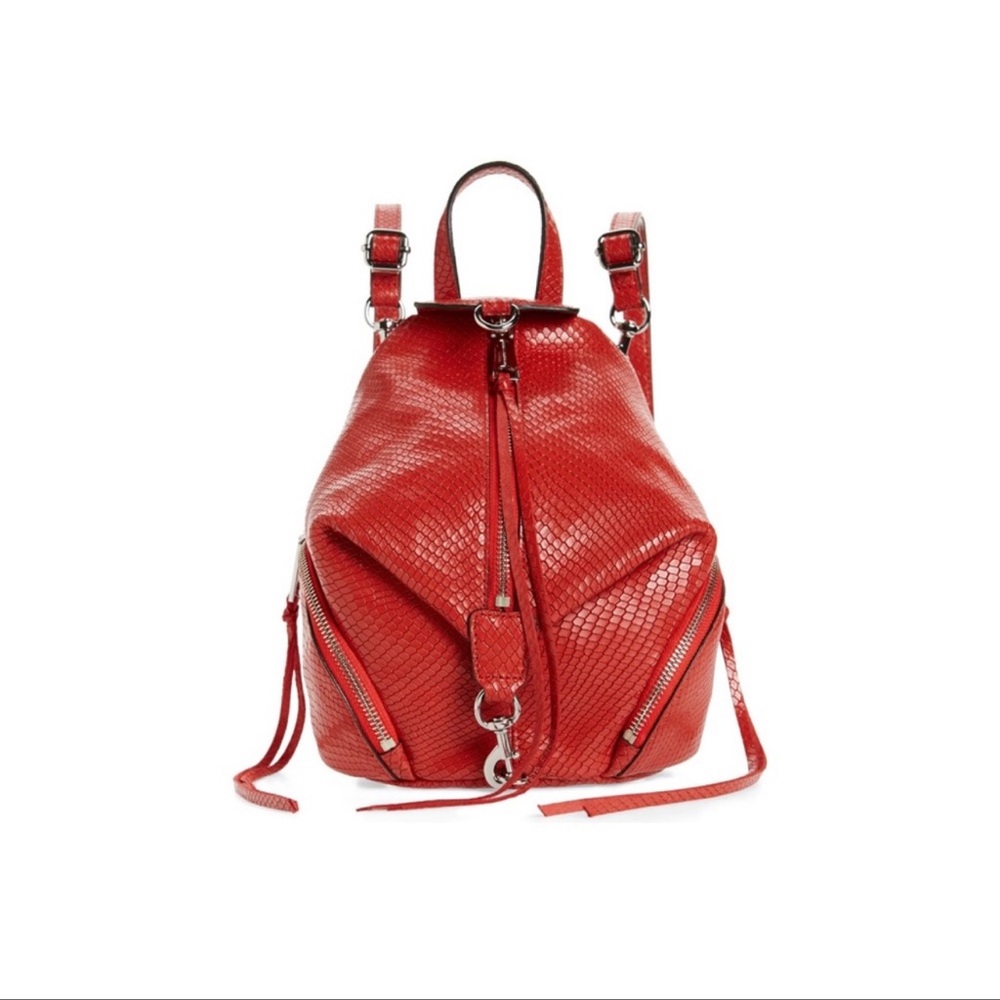 Rebecca Minkoff Red Snakeskin Backpack
